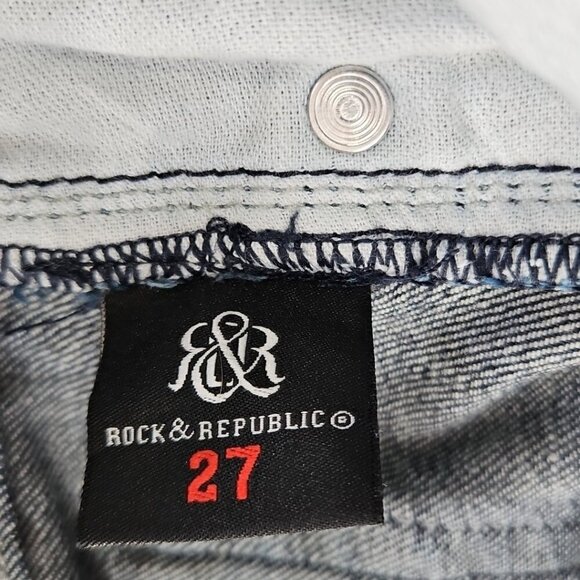 Rock & Republic Stella Jeans Women's 27 (30x29) Straight Dark Blue Denim EUC - Picture 15 of 16